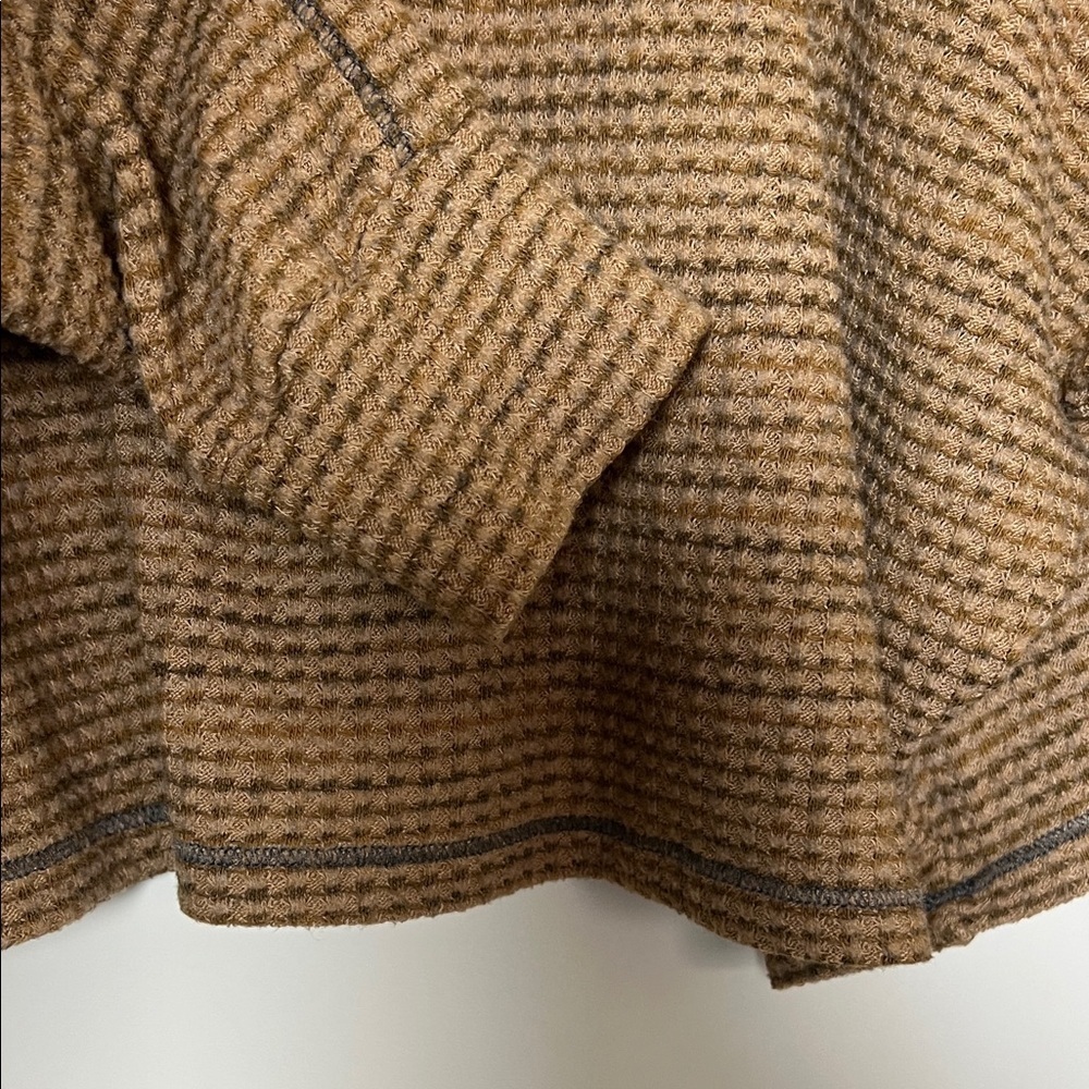 Project Social T Tan Waffle Knit Cropped Turtleneck Sweater Small - Picture 5 of 6